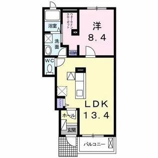 ベルメゾン弐番館【1階】の間取り