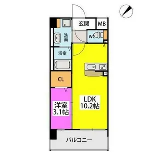 フルハウス高宮【6階】の間取り