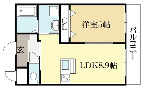 ケイズメゾンIZUTSUYA【1階】の間取り