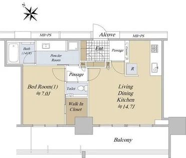 グランドメゾンThe池下ガーデンタワー【10階】の間取り