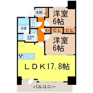 CHAYAGASAKARISE(茶屋ヶ坂ライズ)【9階】の間取り