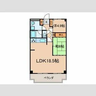 キャトルセゾン岩倉【5階】の間取り