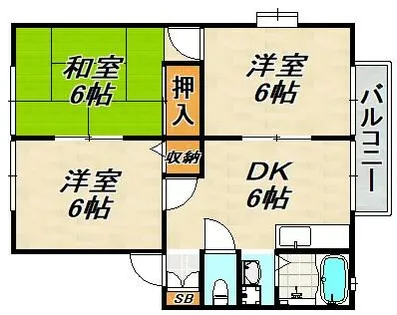 サンビレッジ須磨【2階】の間取り