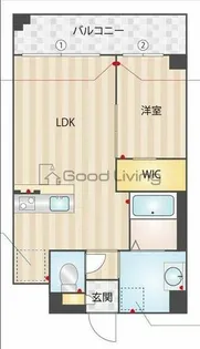 サリナス大名弐番館【4階】の間取り