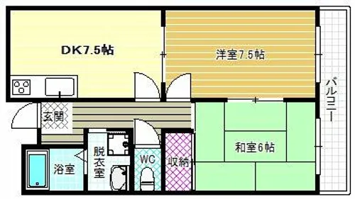 アドバンテージ三宅Ⅱ【1階】の間取り