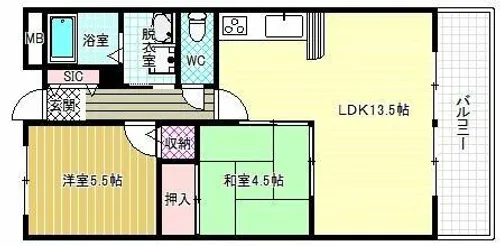 三宅アメニティサンズ【6階】の間取り