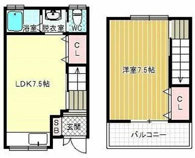 メゾンクレアサウス【1階】の間取り