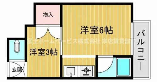 中央マンション【303号室】の間取り