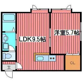 サニーハイム月寒【202号室】の間取り
