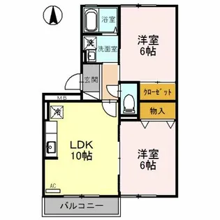 2LDKの間取り画像