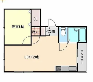 ボシュケ六甲【201号室】の間取り