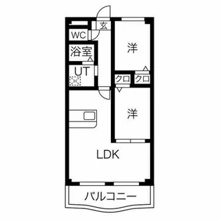 パセオ見晴Ⅰ【2C号室】の間取り
