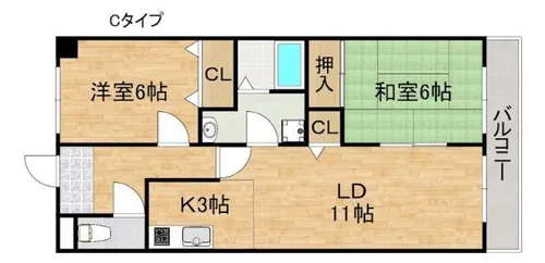 ハイデ上町【3階】の間取り