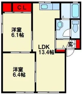 アーバンコーポ遠賀野D【202号室】の間取り