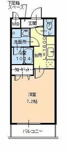 アルベージュ八戸ノ里Ⅱ番館【2階】の間取り