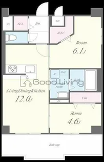 Pisces東比恵【4階】の間取り