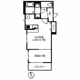 フォルトゥーナ姪浜ノース 639【1階】の間取り