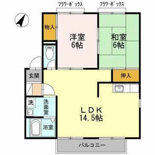 ドミールドルチェ壱番館【2階】の間取り