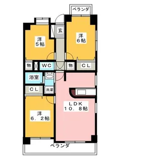 ラヴェーヌつるまい【3階】の間取り