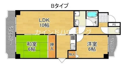 オーセント住之江【3階】の間取り
