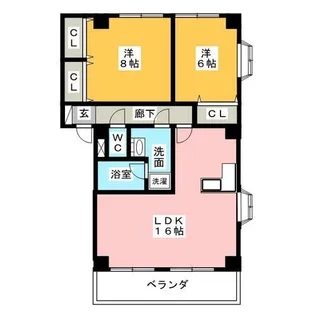 グロワールエフ【1階】の間取り