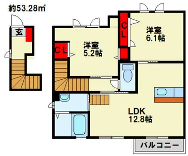 シャーメゾン牧山【2階】の間取り