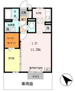 プラシード【1階】の間取り