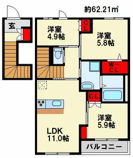 ルーチェ・エス【207号室】の間取り