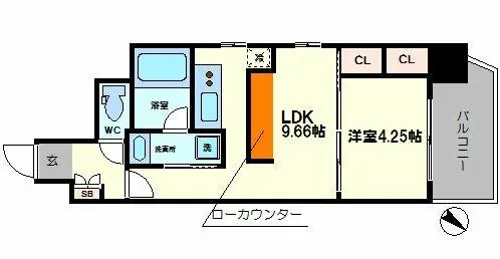 ラクラス江戸堀【6階】の間取り