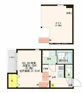 ハーモニーテラス五月南通【2階】の間取り