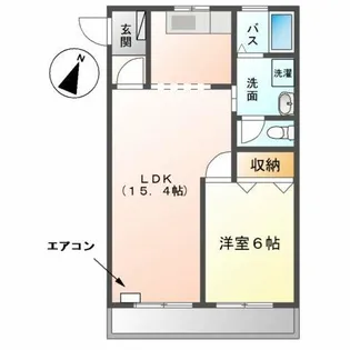 エバーハイム大留【1階】の間取り