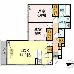 エスプレッシーヴォ【102号室】の間取り