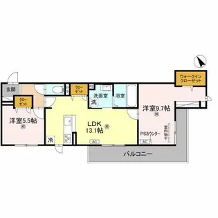 Gigliato(ジリアート)【202号室】の間取り