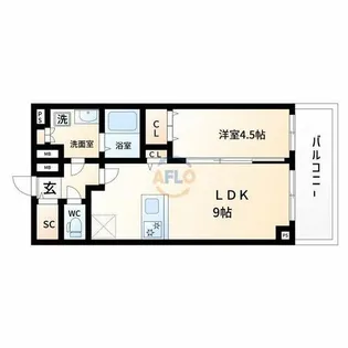 1LDKの間取り画像