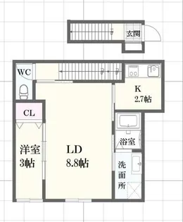ボヌール妻鹿駅前【2階】の間取り