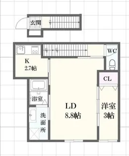 ボヌール妻鹿駅前【2階】の間取り