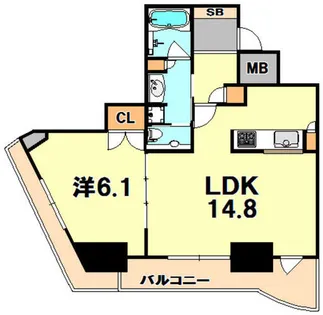 ジークレフ新神戸タワー【16階】の間取り