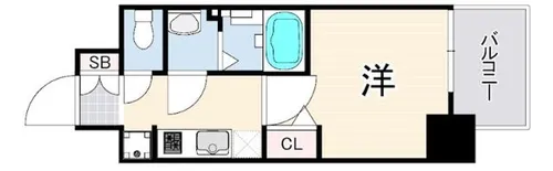 エステムコート神戸グランスタイル【6階】の間取り