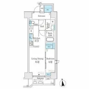 プレイズシード浄心【5階】の間取り