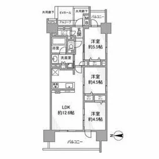 プレサンスロジェ名古屋駅South【4階】の間取り