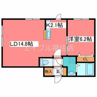 プラザ美園B【101号室】の間取り