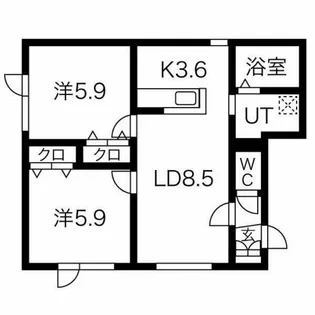 スカイハイツ【201号室】の間取り