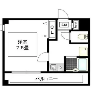 ルームⅠフジハイツ【5階】の間取り