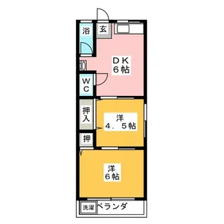 高砂ヴィレッヂ【2階】の間取り