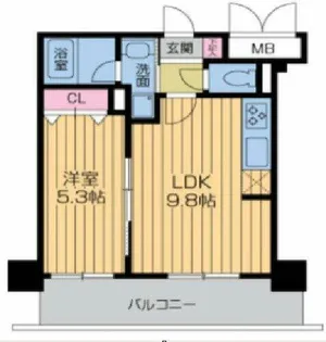クレグラン北梅田【3階】の間取り