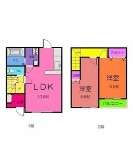 ヴィラ大岩 弐番館【1階】の間取り