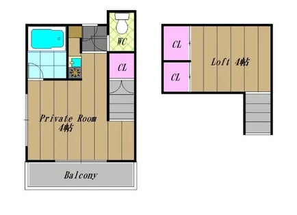 アプティ2番館【401号室】の間取り