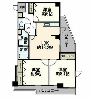 アメニティ東桜【6階】の間取り
