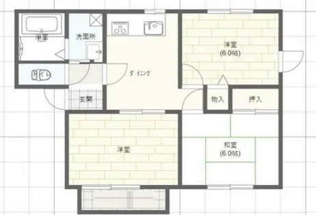 エメロード北八代【1階】の間取り