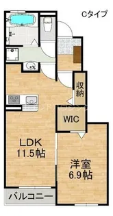 アペルト泉佐野Ⅶ【1階】の間取り